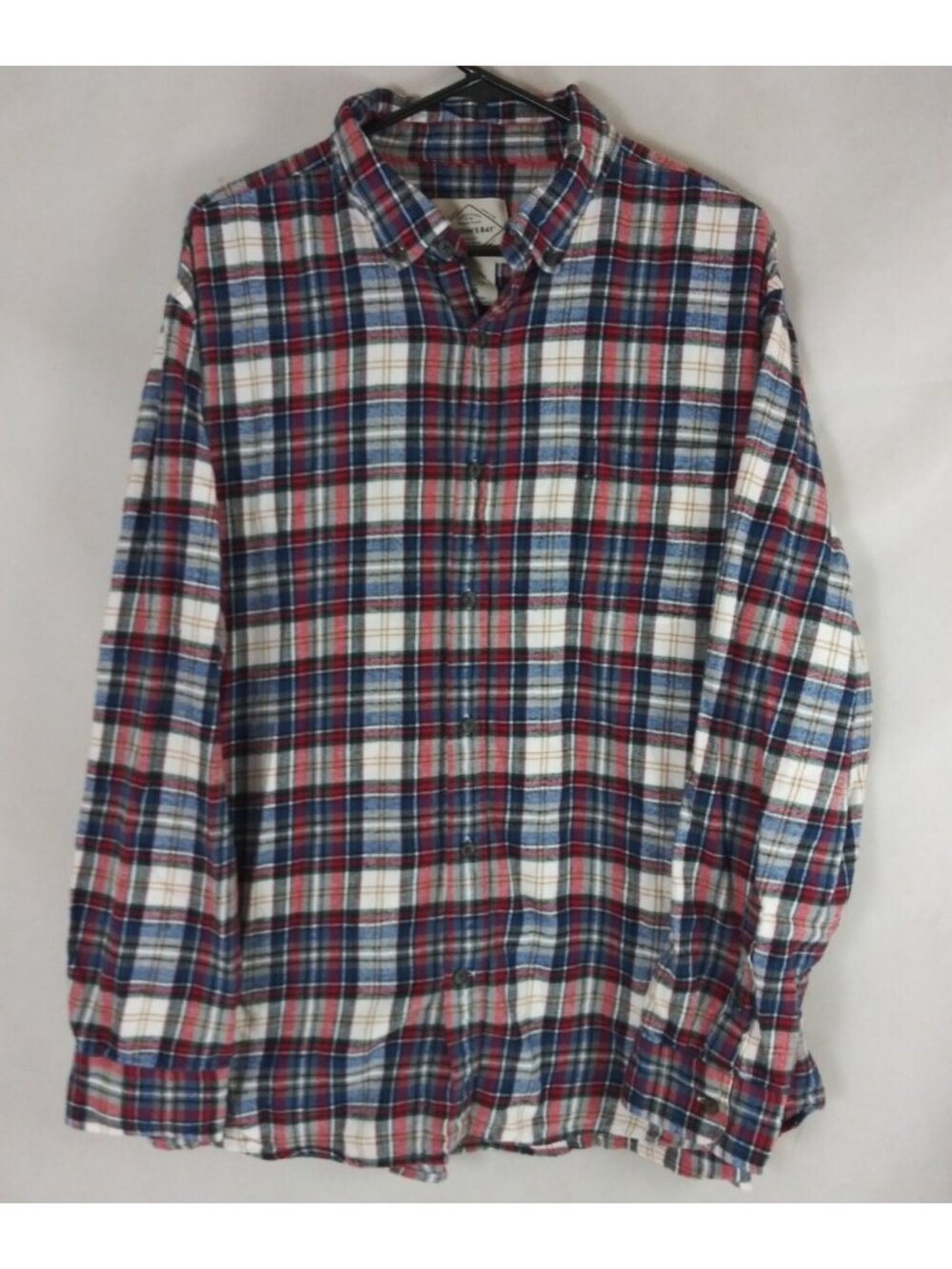 St. John's Bay Men's Red & Blue Plaid Flannel 100% Cotton Shirt Size XXL